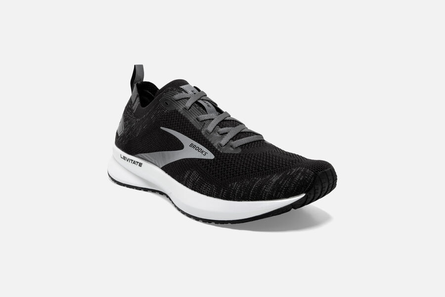 Brooks Levitate 4 Road Running Shoes Womens - Black/White - ERTQJ-9354